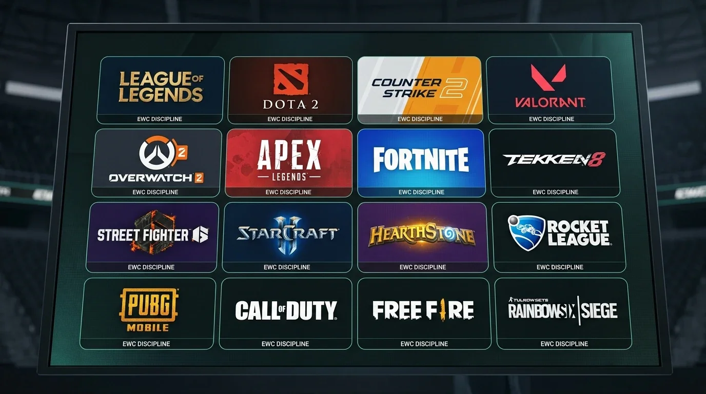 Формат и дисциплини на Esports World Cup