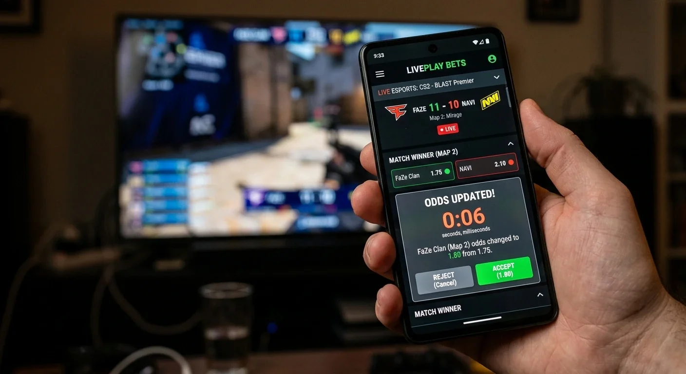 Обновяване на коефициенти в реално време при live eSports залагане на мобилен телефон